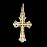 10k Yellow Gold 0.75CT Baguette/Round Diamond Cross Heart Pendant 3.4g Men Charm
